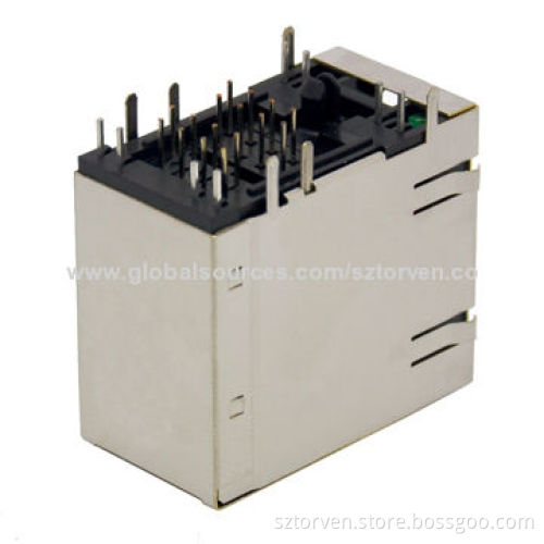 RJ Side Entry 1x2 LED Jack, Available in 2x1-2x8 Poles